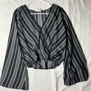 Sadie & Sage Striped Crop Top Women’s Sz M